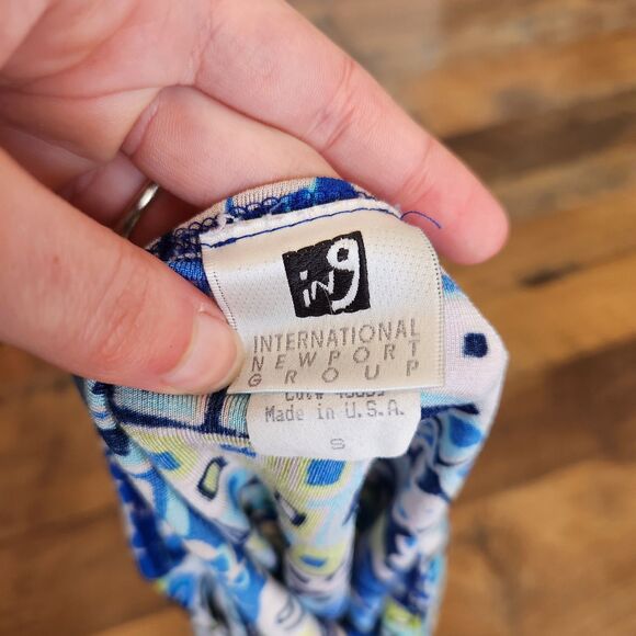 90s/Early 2000s Vtg Halter Top & Skirt Set Geometric Beach Party Summer Outfit - Picture 7 of 8